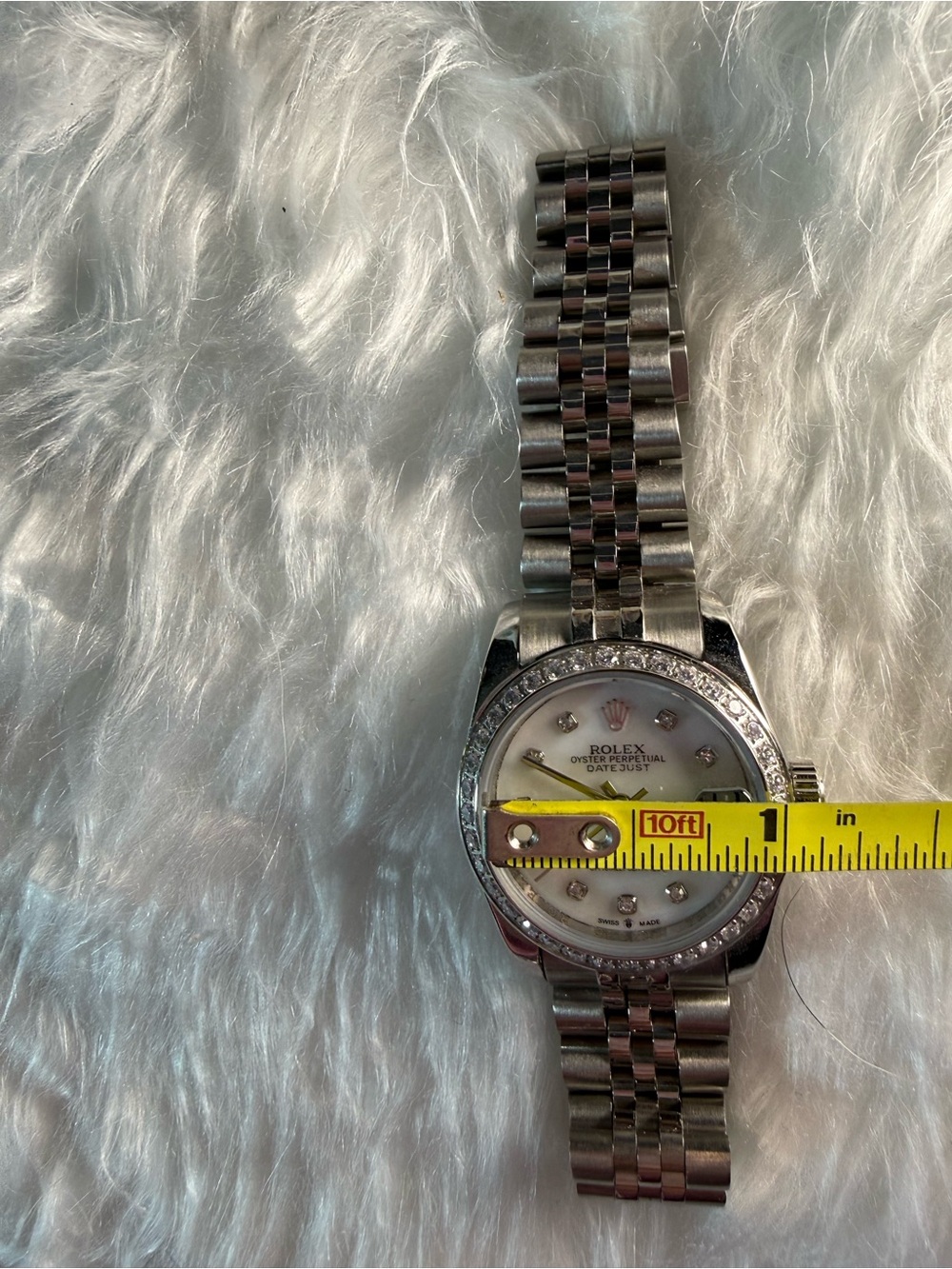 Stainless Steel Women's Watch with Mother-of-Pearl Dial and Crystal Accents - Picture 11 of 12